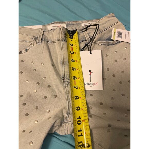 Skinnygirl Fritz Skinny Ankle Jeans W30 Light Wash Studded - Picture 5 of 11